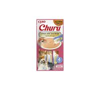 Churu Cat Salmón con Atún 4x14g - Snack Cremoso Natural para Gatos Amantes del Pescado