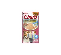 Churu Cat Salmón con Vieira 4x14g - Snack Cremoso Natural para Gatos con Sabor Gourmet