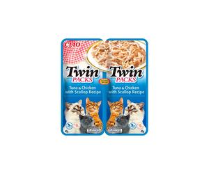 Churu Cat Twin Packs Receta De Atún Y Pollo En Caldo De Vieira 2 X 40 Gr