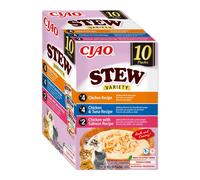 Churu CIAO Stew Multipack Pollo, Atún y Salmón para Gatos 10 x 40 gr