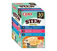 Churu CIAO Stew Multipack Pollo con Atún, Salmón y Vieira para Gatos 10 x 40 gr