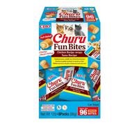 INABA Churu Fun Bites Snack para Gatos, bocados de Pollo con corazón de atún - 8 Paquetes de 12 g - Suave y cremoso - Comida para Gatos sin conservantes ni colorantes Artificiales, sin Granos