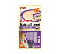 CHURU Hairball Control de Atún (4x14 gr) - Alimento en Snack para Gatos Adultos
