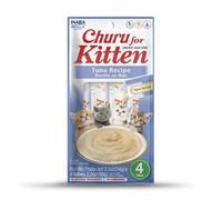 Churu Kitten Gatos- Golosinas Saludables para Gatitos Jóvenes Menores de 12 Meses - Receta de Atún - Sin Conservantes ni Colorantes - 56g (4 Tubos x14g)