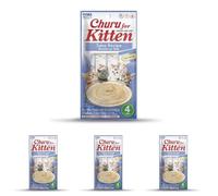 Churu Kitten Gatos- Golosinas Saludables para Gatitos Jóvenes Menores de 12 Meses - Receta de Atún - Sin Conservantes ni Colorantes - 56g (4 Tubos x14g) (Paquete de 4)