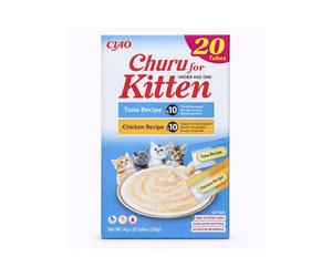 CHURU Kitten Variedad Atún y Pollo (20x14 gr) - Snack Húmedo para Gatitos (Atún y Pollo)