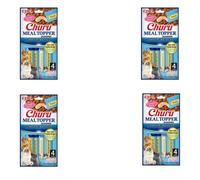 Churu Meal Topper para Gatos Pack 4 Unidades de 56g (224g). Snack Saludable para Gatos. Alimento Completo bajo en calorias. (4x4x14gr, Atun con Vieira)