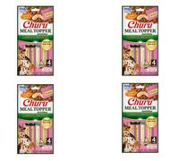 Churu Meal Topper para Perros Pack 4 Unidades de 56g (224g). Snack Saludable para Perros. Alimento Completo bajo en calorias. Ideal para el entranamiento canino. (., Pollo y Salmon)