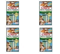 Churu Meal Topper para Perros Pack 4 Unidades de 56g (224g). Snack Saludable para Perros. Alimento Completo bajo en calorias. Ideal para el entranamiento canino. (., Pollo y Queso)