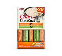 CHURU Skin & Coat Variedad de Pollo (20x14 gr) - Snack para Gatos para el Cuidado de la Piel y el Pelaje (Pollo y Pollo con )