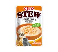 INABA Ciao Stew Gatos - Receta de Pollo - Guiso Saludable y Cremoso con Pollo - 100% Natural - Sin Cereales, Conservantes ni Colorantes Artificiales - Bajo en Calorías - 480 g (12 x 40 g)