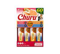CHURU Surtido Salmón 4 (60x14 gr) - Snack para Gatos con Salmón Real Sin (Salmón, Salmón con Atún, Salmón con Pollo ó Salmón con )