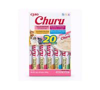 CHURU Variedad de Atún y (20x14 gr) - Snack Húmedo para Gatos (Atún con Salmón, Atún con , Atún con de y Atún con Sabor a )