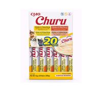 CHURU Variedad de Pollo (20x14 gr) - Snack Húmedo para Gatos (Pollo con Queso, Pollo con Ternera, Pollo con Queso y Ternera, Pollo con Salmón)