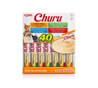 CHURU Variedad de Pollo (40x14 gr) - Snack Húmedo para Gatos (Pollo, Pollo con , Pollo con Sabor y Pollo con Ternera)