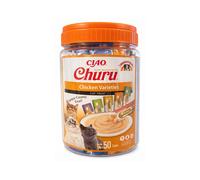 CHURU Variedad de Pollo (50x14 gr) - Snack para Gatos Adultos con Pollo, , Sin , con E y Humedad
