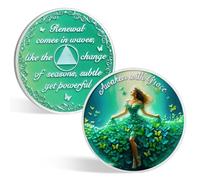 CHURYUML Awakening Spring Sobriety Coin - Regalos de sobriedad para mujeres, monedas AA no religiosas, medallones de recuperación de chip sobrio, símbolo de afirmación para apoyo e inspiración