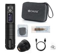 CHUSE Wireless Kit de máquina microblading Pistola giratoria recargable de batería de litio de segunda generación (Máquina Negra)