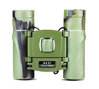ChuShengQ Mini prismáticos compactos de 8 x 21 para adultos y niños, telescopio plegable portátil con poca luz nocturna para caza, deportes al aire libre, viajes turísticos, regalo verde