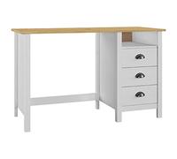 Chusui Escritorio Hill Range con 3 cajones, Mesa Escritorio, Secretaria Escritorio, Mesa De Estudio, Escritorios Juveniles, Escritorio Oficina, Madera de Pino 120x50x74 cm