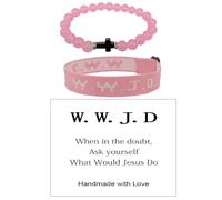 CHUU YUNG WWJD Pulseras con texto en inglés "What Would Jesus Do", pulseras trenzadas de amistad a juego, inspiradoras, religiosas, cristianas, joyería de protección para mujeres, hombres, niñas