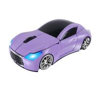 CHUYI Cool - Ratón inalámbrico con forma de coche de 1600 DPI, portátil, pequeño, inalámbrico, con receptor USB, para viajes, oficina, negocios, escuela, hogar, regalo (morado)