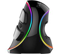 Chuyi nuevo diseño 2.4 GHz Wired Vertical Ergonómico Ratón 600/1000/1600 dpi Ratón óptico 5 botones oficina gaming luz azul con cable ratón con un desmontable reposamuñecas para PC Ordenador Portátil Wired-RGB Light Wired-RGB Color