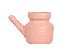 ChuYiElegance Recipiente de Limpieza Nasal, Recipiente de Cerámica, Irrigador Nasal con Agarre Cómodo para Enjuague Nasal, Rosado