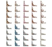 CHUYIX 2 sets de pegatinas con marco de scrapbook, juego de pegatinas vintage, pegatinas de flores y mariposas, pegatinas para álbum de recortes, flores vintage, autoadhesivas, para álbumes de