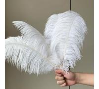 CHUYIX Plumas de avestruz naturales, 3 unidades, 35-40 cm, plumas blancas, para bricolaje, hogar, boda, fiesta, oficina, decoración, ramo, pluma, pluma, bricolaje, accesorios, plumas de avestruz
