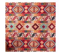 CHUYIX Tela de algodón con estampado étnico, 148 cm x 1 m, diseño étnico, tela de algodón con estampado para manualidades, bufanda, mantel, tapiz, alfombra de camping