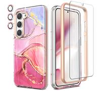 Chvelop Funda para Samsung S23 Plus con Protector Pantalla & Parachoques + Protector Cámara, TPU Antigolpes Protección de 360 Grados, Resistente a la Decoloración Funda para Galaxy S23+ Plus, Rosa