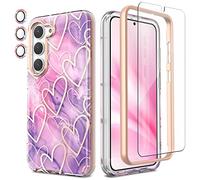 Chvelop Funda para Samsung S23 Plus con Protector Pantalla & Parachoques + Protector Cámara, TPU Antigolpes Protección de 360 Grados, Resistente a la Decoloración Funda para Galaxy S23+ Plus, Púrpura