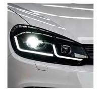 Chwqfuhf Conjunto Faros Aelanteros Para VW Para Golf 6 Para MK6 2010-2012 Conjunto De Lámparas Delanteras De Coche LED Auto Faro Proyector Accesorios De Doble Lente(Red Style)