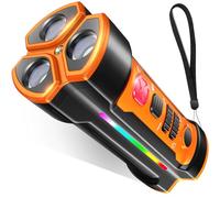 Chwwen Dispositivos disuasorios de ladridos de perro, dispositivo antiladridos para perros, silenciador de ladridos en interiores y exteriores, dispositivo antirladridos de 3 cabezales con linterna y