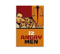 CHxdxge 12 carteles clásicos de ilustraciones de películas de Angry Men en lienzo, arte de pared para sala de estar, estampados, decoración moderna del hogar 24 x 36 pulgadas (60 x 90 cm)