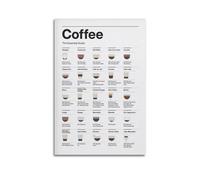CHxdxge Coffee The Essential Guide Póster Decorativo de Lienzo Impresiones, Arte de Pared Para Salón, Impresiones, Decoración Moderna para el Hogar 20 x 30 Pulgadas (50 x 75 cm)