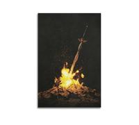 CHxdxge Dark Souls Bonfire Art Poster Pintura Decorativa Lienzo Arte Mural Salón Póster Dormitorio Pintura, Arte de Pared Impresión de Imagen Moderna Decoración de Habitación Familiar 08 x 12 Pulgadas