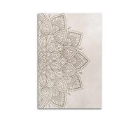 CHxdxge Póster de mandala beige marrón, pintura decorativa, lienzo, arte de pared, póster de dormitorio, pintura de pared, impresión de pared, decoración moderna para habitación familiar, 24 x 36
