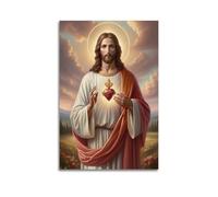 CHxdxge Póster Sagrado Corazón de Jesús, Pintura Decorativa Lienzo Arte de Pared Salón Póster Dormitorio Pintura, Arte de Pared Impresión de Imagen Moderna Decoración de Habitación Familiar 24 x 36