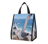 CHYDANY Albatrosses on The Islands - Bolsa de comestibles, aislada y fresca, bolsa de mano, plegable y reutilizable, bolsa de almuerzo para comestibles, trabajo, fiesta, viajes, picnic, 10.6 pulgadas