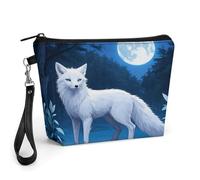 CHYDANY Arctic Fox - Bolsa de maquillaje de piel sintética, bolsa de maquillaje con asa y cremallera, bolsa de cosméticos para madre, amigos y mujeres, 8.9 x 2.6 x 5.7 pulgadas