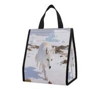 CHYDANY Arctic Foxes - Bolsa de comestibles con aislamiento y refrigeración, plegable y reutilizable, bolsa de almuerzo para comestibles, trabajo, fiesta, viajes, picnic, 10.6 pulgadas de alto x 10.2