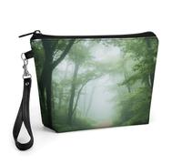 CHYDANY Bolsa de maquillaje Forest in The Fog de piel sintética, bolsa de maquillaje con asa y cremallera, bolsa de cosméticos para madre, amigos y mujeres, 8.9 x 2.6 x 5.7 pulgadas