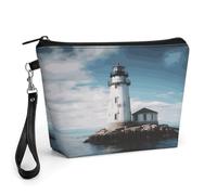 CHYDANY Light House Ocean - Bolsa de maquillaje de piel sintética, bolsa de maquillaje con asa y cremallera, bolsa de cosméticos para madre, amigos y mujeres, 8.9 x 2.6 x 5.7 pulgadas
