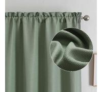 Chyhomenyc 2 Paneles de Cortinas de Lino sintético con Textura de 45 Pulgadas de Largo, semitransparentes, filtran la luz, con Bolsillo para cortinero, para Sala de Estar, Dormitorio, Cada una de 30