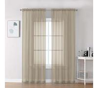 Chyhomenyc 2 Paneles de Cortinas traslúcidas de Gasa Suave y aireada Que filtran la luz, con Bolsillo para Barra, para Dormitorio, Sala de Estar, 42 Pulgadas de Ancho x 84 Pulgadas de Largo, Color