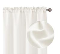 Chyhomenyc Bennet Ivory Curtains 63 Inch Length 2 Panels, Faux Linen Textured Semi Sheer Light Filtering Soft Airy Rod Pocket Ivory Yellowish Drapes for Living Room Bedroom, Each 40" Wx63 L