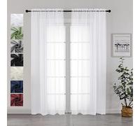 Chyhomenyc Cortinas traslúcidas Blancas de 213 cm de Largo, 2 Paneles de Cortinas para Sala de Estar, 42W x 84L Pulgadas, 2 Unidades