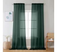 Chyhomenyc Cortinas traslúcidas color verde cazador de 243.8 cm de largo, 2 paneles, filtran la luz, suaves, aireadas, elegantes cortinas de gasa para dormitorio, sala de estar, decoración de fiesta